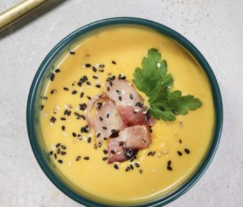 Сырный крем суп с беконом