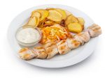 Шашлыки из куриной грудки на лепешке Шашлыки из куриной грудки на лепешке